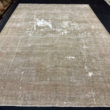 8’10 x 12’3 Classic Vintage Rug Muted Gray-Beige, Denim & Sea Foam Green 5756