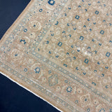 6’11 x 9’10 Classic Vintage Tabriz Rug Muted Camel Beige, Sand Beige & Blue 5758