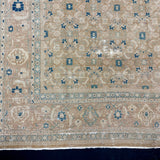6’11 x 9’10 Classic Vintage Tabriz Rug Muted Camel Beige, Sand Beige & Blue 5758