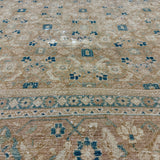 6’11 x 9’10 Classic Vintage Tabriz Rug Muted Camel Beige, Sand Beige & Blue 5758