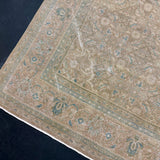 9’7  x 12’11 Classic Vintage Rug Muted Camel Beige, Sand Beige, Sea Foam Blue & Green 5757