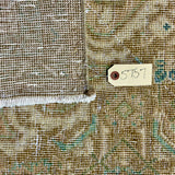 9’7  x 12’11 Classic Vintage Rug Muted Camel Beige, Sand Beige, Sea Foam Blue & Green 5757
