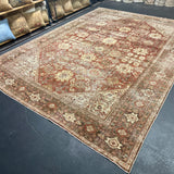 8’10 x 12’2  Classic Antique Rug Muted Rust, Charcoal, Taupe & Brown 5765