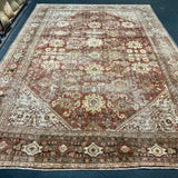 8’10 x 12’2  Classic Antique Rug Muted Rust, Charcoal, Taupe & Brown 5765