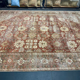 8’10 x 12’2  Classic Antique Rug Muted Rust, Charcoal, Taupe & Brown 5765