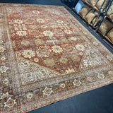 8’10 x 12’2  Classic Antique Rug Muted Rust, Charcoal, Taupe & Brown 5765