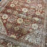 8’10 x 12’2  Classic Antique Rug Muted Rust, Charcoal, Taupe & Brown 5765