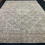 9’2  x 12’3 Classic Vintage Rug Muted Beige, Black & Green 5768