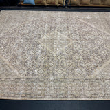 9’2  x 12’3 Classic Vintage Rug Muted Beige, Black & Green 5768