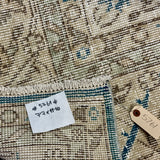 7’7 x 11’10 Classic Vintage Rug Muted Sea Blue, Beige + Brown 5761