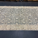 4’8 x 8’5 Vintage Oushak Rug Muted Forest Green and Beige 5760
