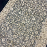 4’8 x 8’5 Vintage Oushak Rug Muted Forest Green and Beige 5760