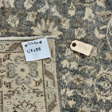 4’8 x 8’5 Vintage Oushak Rug Muted Forest Green and Beige 5760