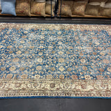6’5 x 10’ Classic Vintage Rug Muted Indigo Blue, Beige + Rust 5764