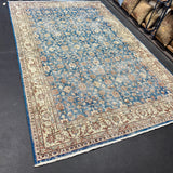 6’5 x 10’ Classic Vintage Rug Muted Indigo Blue, Beige + Rust 5764