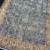 6’5 x 10’ Classic Vintage Rug Muted Indigo Blue, Beige + Rust 5764