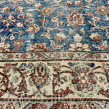 6’5 x 10’ Classic Vintage Rug Muted Indigo Blue, Beige + Rust 5764