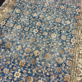 6’5 x 10’ Classic Vintage Rug Muted Indigo Blue, Beige + Rust 5764