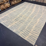 9’6 x 12’ Moroccan Style Rug Pure Soft Organic Wool Blue, Beige & Gray MK489