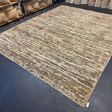 9’5 x 12’ Moroccan Style Rug Pure Silk and Organic Wool Browns, Beige & Gray MK488