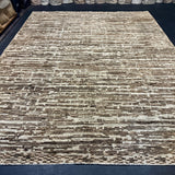 9’5 x 12’ Moroccan Style Rug Pure Silk and Organic Wool Browns, Beige & Gray MK488