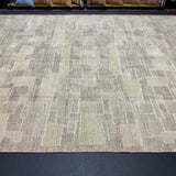 9’1 x 12’ Moroccan Style Rug Pure Silk and Organic Wool Muted Sage, Stone,  Brown & Gray MK586