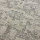 9’1 x 12’ Moroccan Style Rug Pure Silk and Organic Wool Muted Sage, Stone,  Brown & Gray MK586