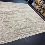 9’6 x 12’ Moroccan Style Rug Pure Silk and Organic Wool Muted Stone, Brown & Bone MK419