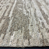 9’6 x 12’ Moroccan Style Rug Pure Silk and Organic Wool Muted Stone, Brown & Bone MK419