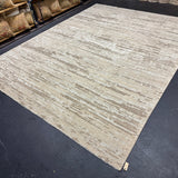 9’1 x 11’11  Moroccan Style Rug Pure Silk and Organic Wool Muted Beige, Brown & Gray MK452 Linda's Barn