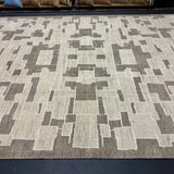 9’3 x 12’1 Moroccan Style Rug Pure Silk and Organic Wool Muted Beige Stone,  Brown & Cream MK420