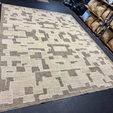 9’3 x 12’1 Moroccan Style Rug Pure Silk and Organic Wool Muted Beige Stone,  Brown & Cream MK420