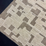 9’3 x 12’1 Moroccan Style Rug Pure Silk and Organic Wool Muted Beige Stone,  Brown & Cream MK420