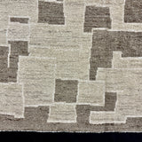9’3 x 12’1 Moroccan Style Rug Pure Silk and Organic Wool Muted Beige Stone,  Brown & Cream MK420