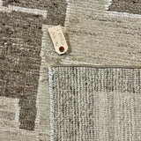 9’3 x 12’1 Moroccan Style Rug Pure Silk and Organic Wool Muted Beige Stone,  Brown & Cream MK420