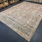 9’6 x 13’ Classic Antique Carpet Muted Rust, Black, Bone & Bronze 5768