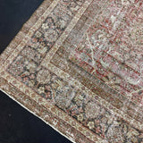 9’6 x 13’ Classic Antique Carpet Muted Rust, Black, Bone & Bronze 5768