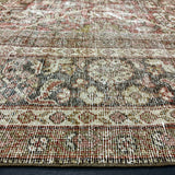 9’6 x 13’ Classic Antique Carpet Muted Rust, Black, Bone & Bronze 5768