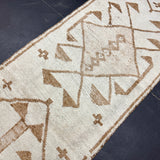 3’2 x 11’4 Vintage Herki Runner Cream & Light  Brown 5624