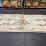 3’1 x 12’4 Vintage Herki Runner Cream & Light Brown 5918