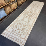 3’ x 12’2 Vintage Herki Runner Cream & Light  Brown 5520