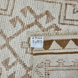 3’ x 12’2 Vintage Herki Runner Cream & Light  Brown 5520