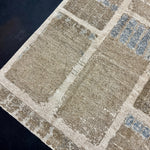 9’3 x 12’ Swedish Style Rug Pure Distressed Silk, Organic Wool + Allo Muted Taupe, Camel, Denim & Silver LB31 Linda's Barn