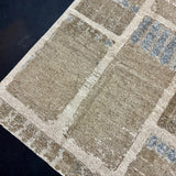 9’3 x 12’ Swedish Style Rug Pure Distressed Silk, Organic Wool + Allo Muted Taupe, Camel, Denim & Silver LB31 Linda's Barn