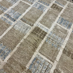 9’3 x 12’ Swedish Style Rug Pure Distressed Silk, Organic Wool + Allo Muted Taupe, Camel, Denim & Silver LB31 Linda's Barn