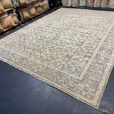 9’1 x 12’1 Persian Style Rug Pure Distressed Silk, Organic Wool + Allo Muted Clay, Beige & Gray LB20