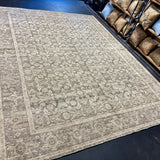 9’1 x 12’1 Persian Style Rug Pure Distressed Silk, Organic Wool + Allo Muted Clay, Beige & Gray LB20