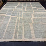 10’4 x 12’11 Moroccan Style Rug Pure Soft Organic Wool Sea Blue & Beige LB41 Linda's Barn