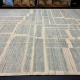 10’4 x 12’11 Moroccan Style Rug Pure Soft Organic Wool Sea Blue & Beige LB41 Linda's Barn