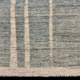 10’4 x 12’11 Moroccan Style Rug Pure Soft Organic Wool Sea Blue & Beige LB41 Linda's Barn